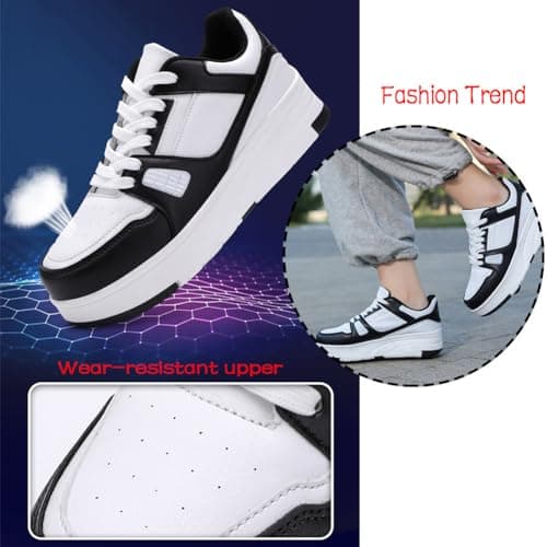 ENEN Kids Roller Skate Shoes for Boys Girls, Skateboarding Shoe Outdoor Parkour Shoes with 4-Wheels Unisex Retractable Skating Shoes for Children's Park Sports Walking — view 5