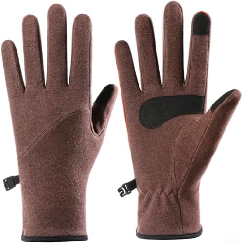 Touchscreen Ski Gloves Liner Anti-Slip Breathable(Brown M)