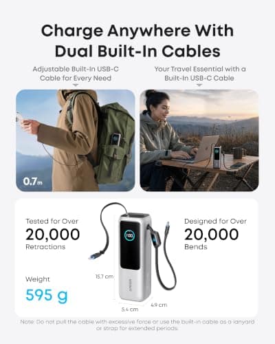 Anker Power Bank, 25,000mAh Travel Essential with 165W Total Output — view 3