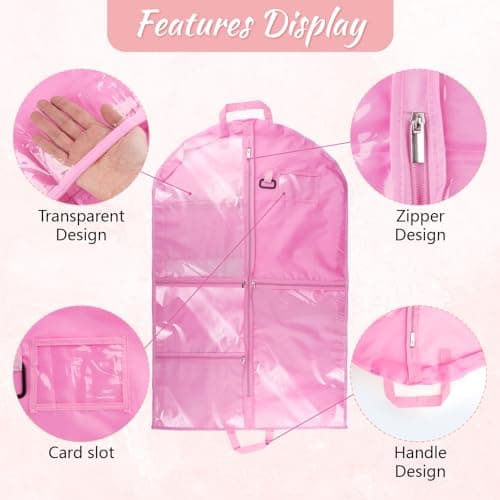 Dance Costume Bag, 40x24 inch Kids Suit Bag, Waterproof Hanging Dress Bags — view 4