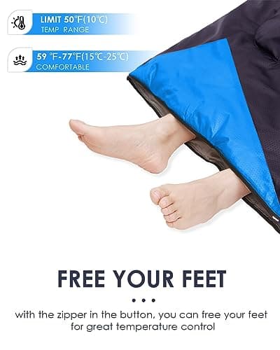 Sleeping Bags for Adults Backpacking Lightweight Waterproof- 3 Seasons Cold Weather Sleeping Bag for Girls Boys Mens for Warm Camping Hiking Outdoor Travel Hunting with Compression Bags（Navy Blue） — view 6