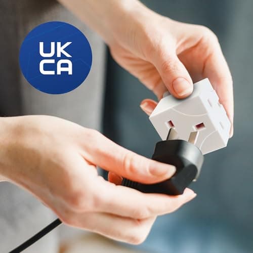 Desiretech 2 Way Adaptor – UK Double Plug Adapter – Compact Multi Plug Socket for Home & Office – Dual Extension Plug for Appliances, TV, PC, Kitchen & Lighting – White (1 Pack) — view 5