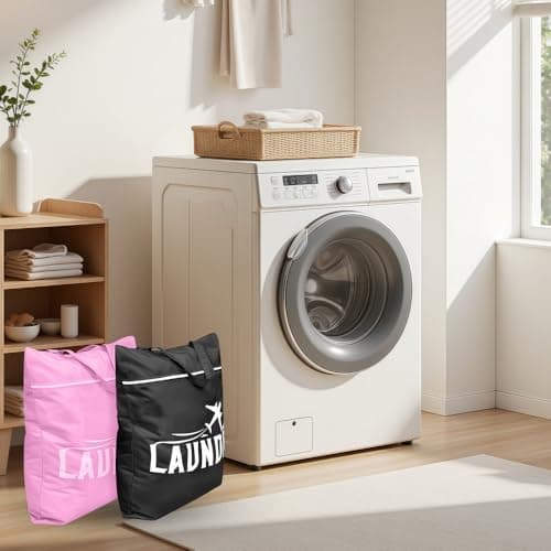 Travel laundry bag with Handle, 2Pcs Laundry Bags with Zips Waterproof Large Foldable Washable Dirty Clothes Bag, Wet Dry Bags for Swimming, Gym, Yoga, Workout, College Dorm — view 4