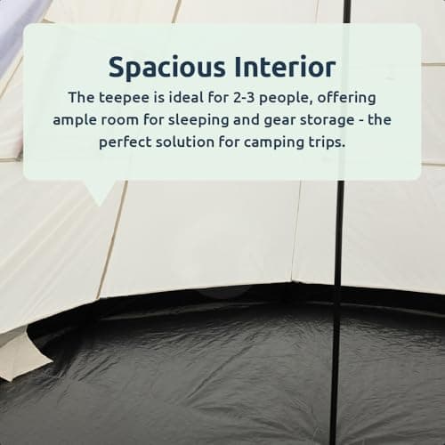 Redcliffs Teepee Camping Tent | 2-3 Person, Spacious & Durable Tipi, 250x250x240cm, Weather-Resistant Polyester with Easy Setup, Ideal for Family, Group Camping, Festivals & Outdoor Adventures — view 2