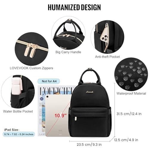 LOVEVOOK Backpack Womens Small Fashion Backpacks for Ladies School Bags for Girls Waterproof Rucksack Bag for Travel Mini Cute City Casual Daypacks — view 4