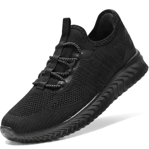 STQ Slip on Trainers Women Comfortable Walking Shoes for Travel Essentials Lighweight Ladies Work Gym Fitness Shoe with Arch Support All Black UK 4 / US 6