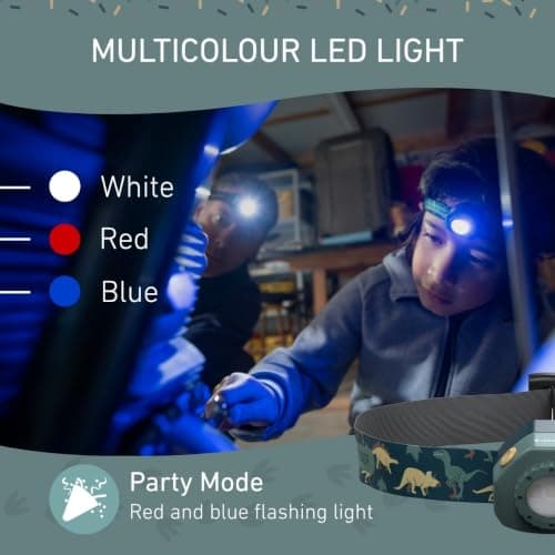Ledlenser KIDLED4R Kids Head Torch Rechargeable, 5 Light Modes, Lightweight, Dinosaur LED Headlamp, Inc Auto Shut-Off Feature, Inc Clip for Backpack, Ideal for Camping, Gift for Children Girls Boys — view 3