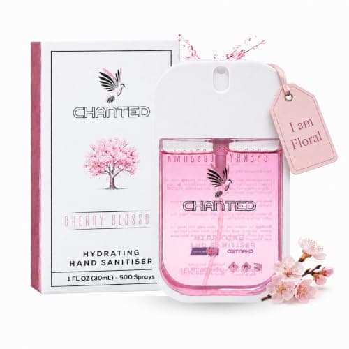 Chanted Mini Hydrating Hand Sanitiser Spray | Travel size 30ml (Cherry Blossom)