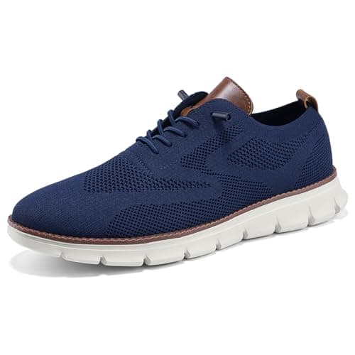 Wearbreeze Men’s Business Casual Oxford Sneakers – Lightweight Lace-Up Dress Shoes for Work, Travel & Daily Commute, Blue, 11.5