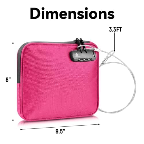 KOSMCCO Beach Locking Bag, 9x7.5 Inch Portable Safe for Phone, Wallet, Keys | Anti-Theft Locking Travel Pouch for Pool, Vacation, Rose Red, 9x7.5x0.75 inches — view 6