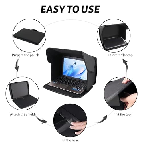 Laptop Sun Shade Cover Sleeve Bag 2in1 Foldable Laptop Hood Privacy Shield — view 4