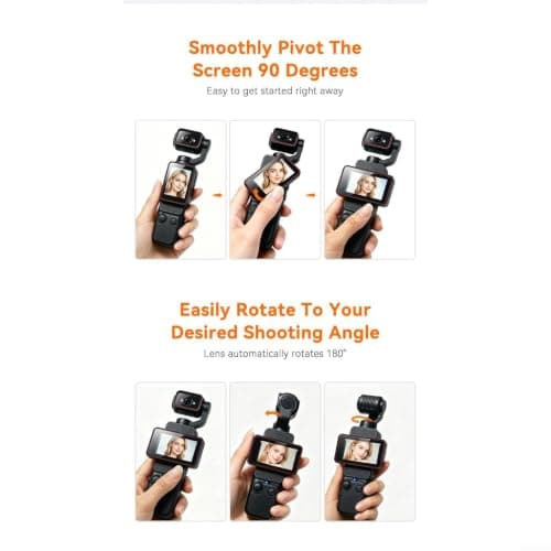Linhexis 1080P Vlogging Camera with 180° Auto-Rotating Lens(Black) — view 2