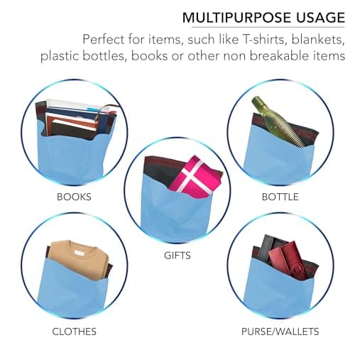iSOUL Poly Mailer Bags 12x16 Self-Seal, Shipping Envelopes Strong, Waterproof, Tamper-Proof Polythene Packaging for Clothes, Bedding & Parcel Bag Shipping Post Bag Envelopes 50 Pack Blue — view 6