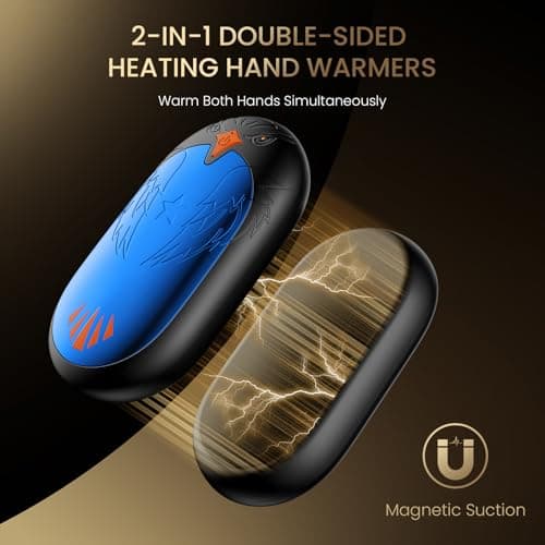 Rechargeable Hand Warmers 2 Pack, 24 Hrs Warmth, Magnetic Electric Heater — view 2