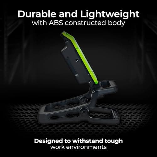 Luceco LED Inspection Work Light with Folding Clamp and USB Power Bank, Rechargeable, 2 Light Modes, Stand and Carry Handle, Rotating, IK07, 10W, 1000lm, 6500K, LILC10G65 — view 5