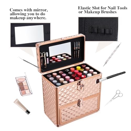 Large Vanity Case Makeup Box Nail Technician Case Nail Polish Organiser — view 4