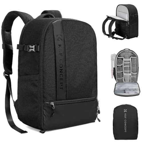 K&F CONCEPT Camera Backpacks for Photographers Travel Bag for Tripod Camera Lence Accessory with laptop compartment and Rain Cover Waterproof Multi-Functional Camera Bags for Dslr Cameras