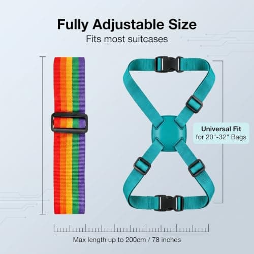 Kaaeiccr Adjustable luggage straps for suitcases, Security Belt Travel Set — view 6