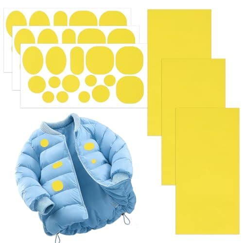 TAIANJI 48 Pcs Down Jacket Repair Patch Nylon, 2 Styles, Yellow