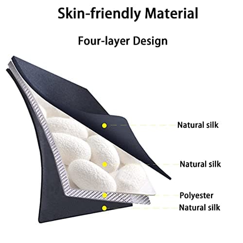 Silk Eye Mask, 2 Pack Natural Silk Sleep Mask with Adjustable Strap and Ear Plugs, Eye Sleep Shade Cover, Blocks Light Sleeping Eye Mask for Women Men — view 2