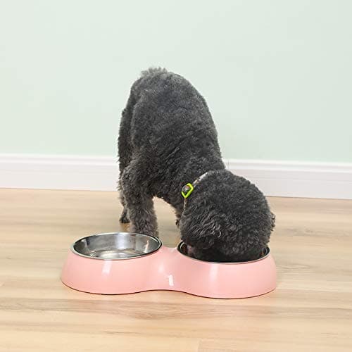 Camiter 2 in1 Dog Bowl,Stainless Puppy Food and Water Feeder for Dog Cats,Multifunctional Pet Food Bowl, Dog Bowls And Water Bowls (pink) — view 2
