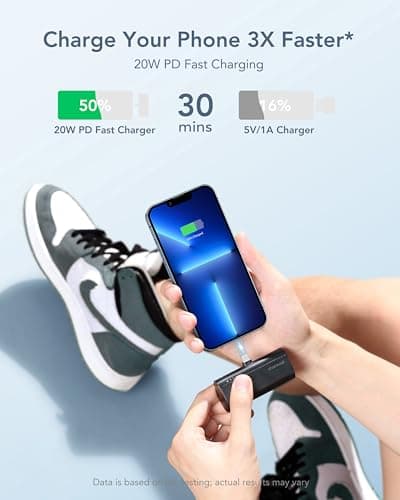 Charmast 20W Power Bank for iPhone 14/13, Mini Size with Built-in Connector — view 2