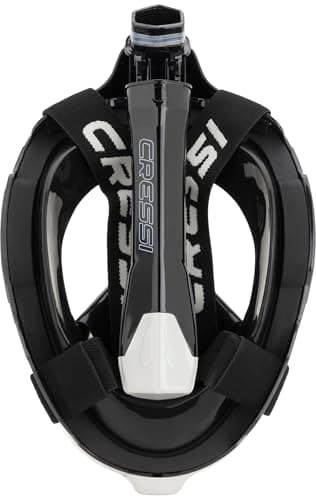 Cressi Bali Full Face Snorkel Mask - Panoramic Diving Mask - Dry-Top Snorkel Set for Adults - Leak-Free Scuba Equipment - Black/Grey - S/M - Full Face — view 3