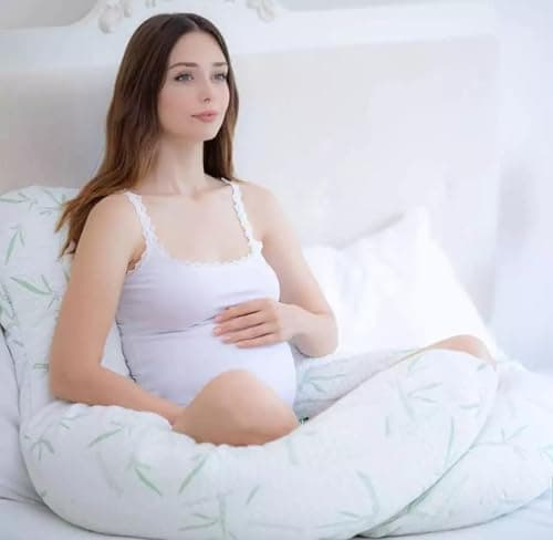 Ariyah Collections Hollow Fiber U Shaped Pregnancy Pillow 12ft | Back Support Anti Allergy Body Pillow | Removable Bamboo Cover Maternity Pillow | (12ft) — view 2