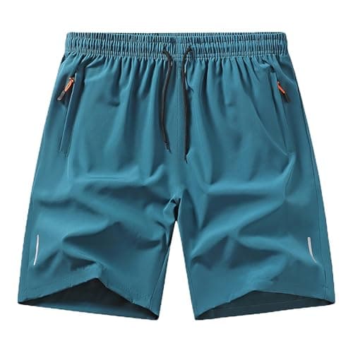 Mens Gym Shorts Hiking with Zip Pockets Men's Quick Dry Lightweight Running 5" Inseam Men Work Stretch Fit Sports Ultra Light Packable Travel Swimming Outdoor Cycling
