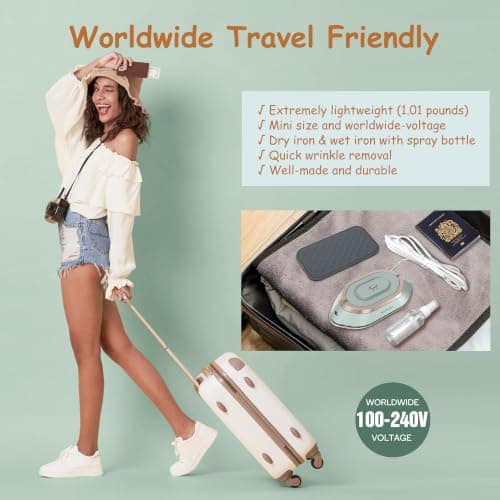 Newbealer Mini Travel Iron, Green — view 2