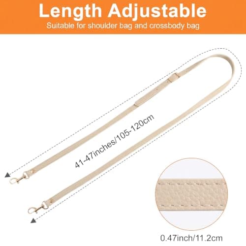 PEOVLVN Leather Purse Strap, Purse Straps Replacement Crossbody — view 2