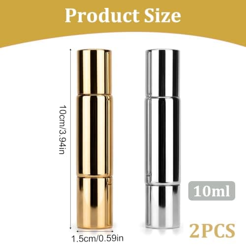 QACUU 2 Pack 10ml Perfume Bottle Empty, Dual-End Spray and Roller Glass Set — view 4