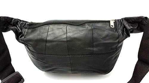 ODS:UK® Real Leather Bum Waist Bag Travel Holiday Money Belt Pouch Black Change BUMBAG — view 4