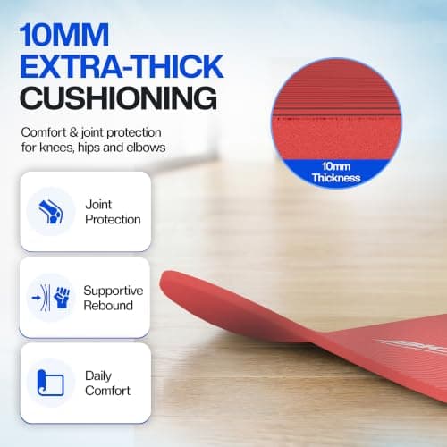 Bionix Exercise Yoga Mat with Carry Handle Strap - Extra Thick NBR Yoga Mats for Women and Men - 180cm x 60cm Durable, Non Slip Mat - Gym Mats for Home, Camping, Pilates and Workout — view 2
