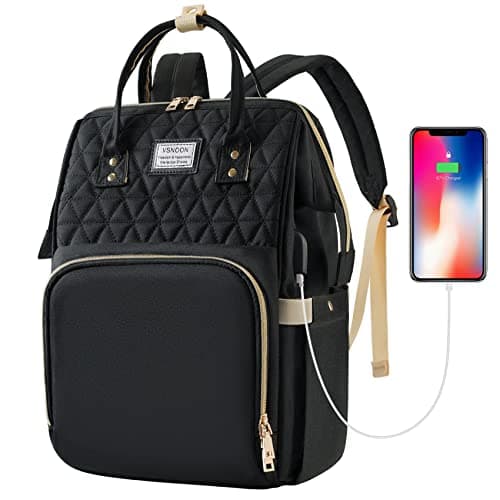 VSNOON Laptop Backpack for Women, 17.3 Inch Travel Backpack Wide Open