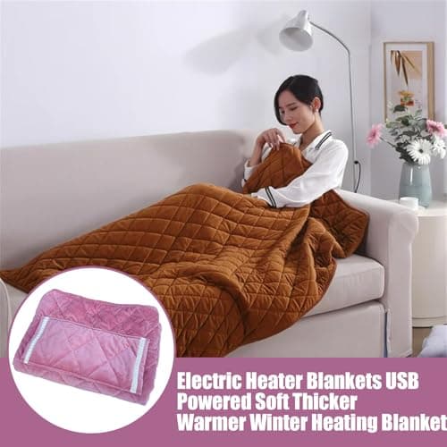 Heated Blanket Battery Operated - 60x80cm USB Powered Fleece Throw, Washable Rechargeable Heating Pad, Portable Electric Warming Cover | Nap Air Conditioning Sofa Travel Office Bed Use — view 2