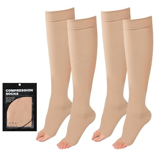 Evolyline Medical Compression Socks for Women Men 20-30mmhg Open Toe
