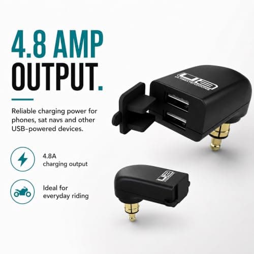 Ultimateaddons 4.8 Amp motorcycle Din Hella accessory charger with 2 USB ports — view 4