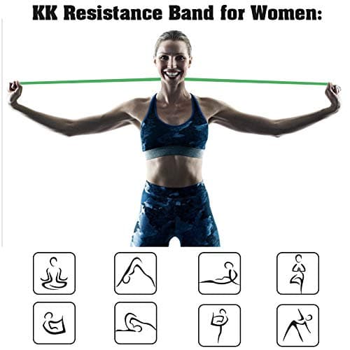 KK Resistance bands for men and women fitness band (25 – 50 lbs) pull up resistance bands Suitable for home, gym workout exercise flexibility and strength training .(Green: 25 – 50 lbs) — view 6
