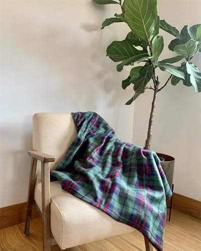 Adore Home Soft and Warm Double 150x200cm Tartan Check Printed Fleece Throw for Sofa Bed Travel Car Blanket (Green) — view 4