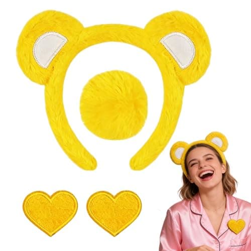 Bear Ears Headband And Tail Set 4 Pieces Unisex Plush Cute Apparel with — view 5