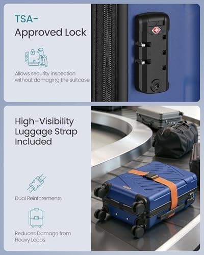 SONGMICS Hard Shell Suitcase, ABS Luggage Trolley with TSA Lock, 20 Inch — view 5