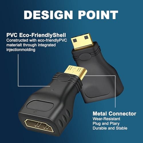 XIELBIS 2 Pack Mini HDMI to HDMI Adapter, HDMI Male to Female Converter — view 3