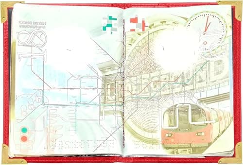 StoneMaxi UK British Passport Holder PU Leather Travel Wallet with Gold Embossed Design (Red) — view 5