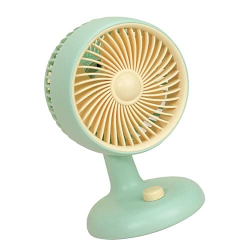 OEBUAFI USB Desk Fan, Quiet Operation Portable Rechargeable Fan for (Mint — view 3