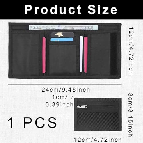 Slim Wallets for Men UK, Thin Compact Travel Small Coin Purse with Carbon Fiber, RFID Blocking Minimalist Front Pocket Wallets for Men, Holds Up to 6 Cards and Cash with Zipper, Gifts for Fathers — view 2