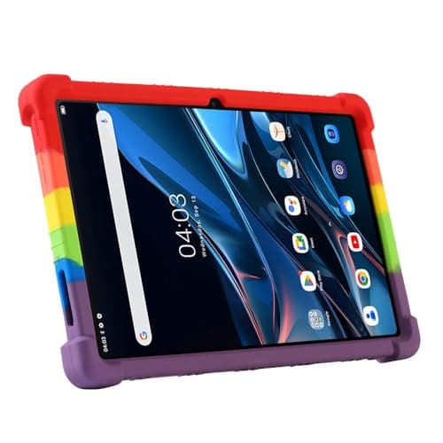INSOLKIDON Compatible with Case for Blackview Tab 10 WIFI 10.1 inch tablet, Full Coverage Ultra Slim adjustable Stand Silicone Shockproof Lightweight Protective Cover Case (Sky Blue) — view 3
