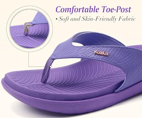 KuaiLu Womens Arch Support Flip Flops Yoga Mat Cushioned Orthopedic Sandals — view 3