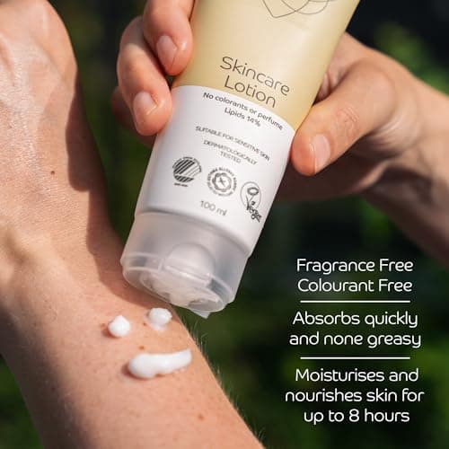 Abena Moisturiser | 100ml | Lotion for Sensitive and Dry Skin | Hands, Face and Body Lotion | No Fragrance Body Cream | Skin Food Moisturiser Containing 14% Lipids and Glycerin — view 4
