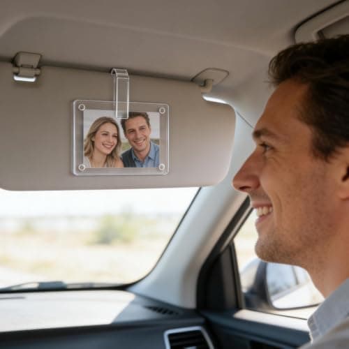 Magnetic Car Organizer - Slim Visor Photo Holder - Card and Ticket Storage — view 3